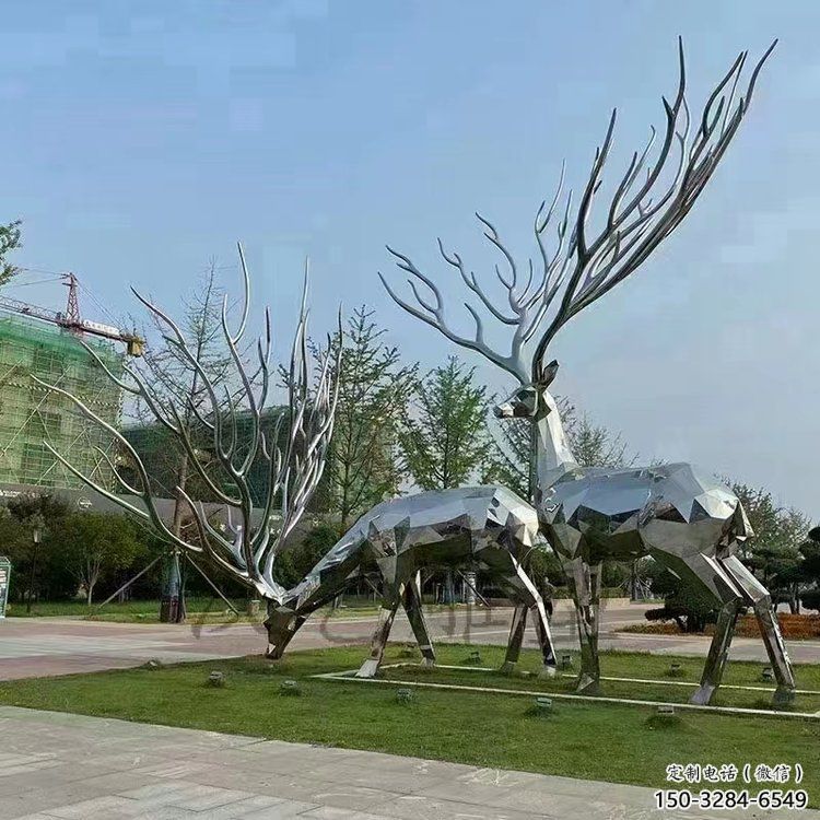 景觀小鹿雕塑選用，美陳雕塑，抽象切面小鹿雕塑標(biāo)準(zhǔn)
