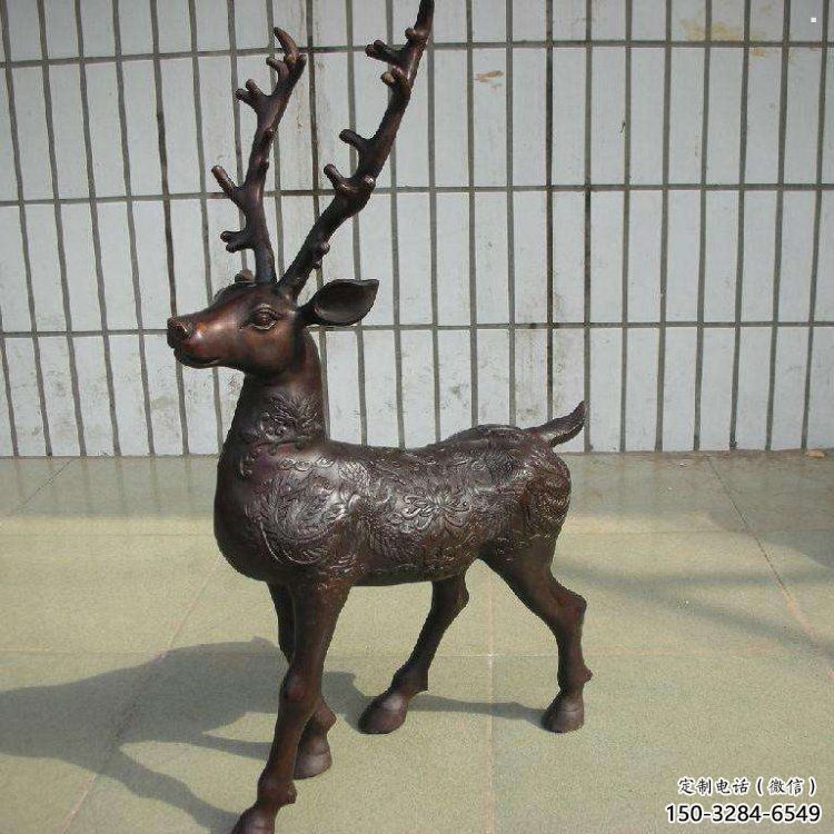 銅梅花鹿雕塑供給，街道標(biāo)識，梅花鹿銅雕塑供應(yīng)