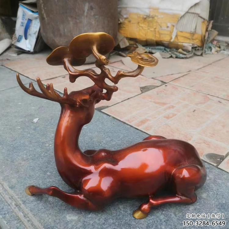 景區(qū)馴鹿雕塑，公園動(dòng)物雕塑，仿真動(dòng)物擺件