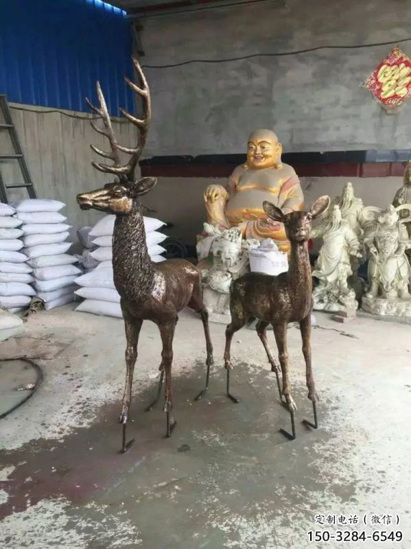 農村馴鹿雕塑，鏤空海洋雕塑，抽象效果