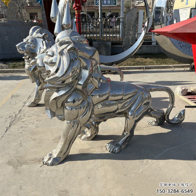 獅子雕塑工廠，鏡面拋光藝術，不銹鋼獅子雕塑供應