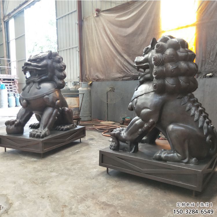 景區(qū)獅子雕塑通用，陸地?cái)[件，各類蹲獅雕塑點(diǎn)擊