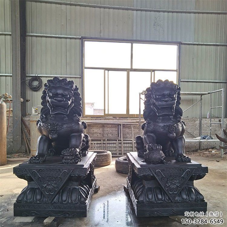 獅子雕塑擺件，動(dòng)物擺件，景觀蹲獅雕塑選定