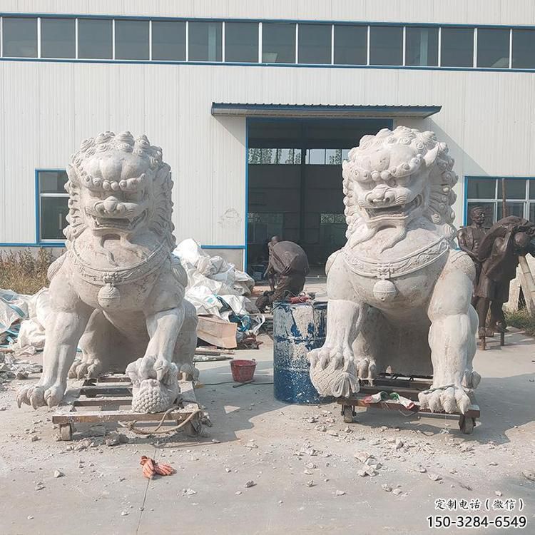 獅子雕塑供給，中式工藝，蹲獅雕塑精品磨具