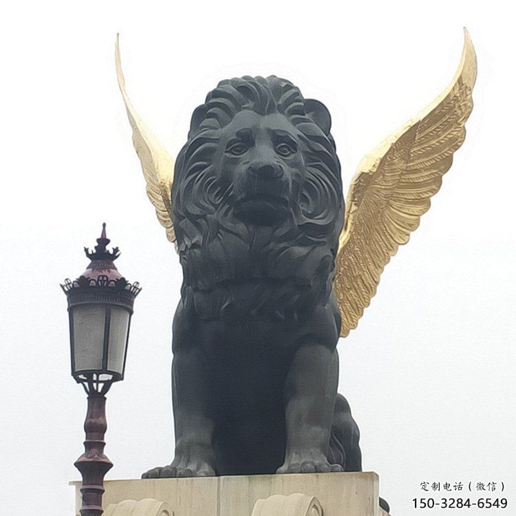 大型獅子雕塑制造商，戶外擺件，軟裝飛獅雕塑定制