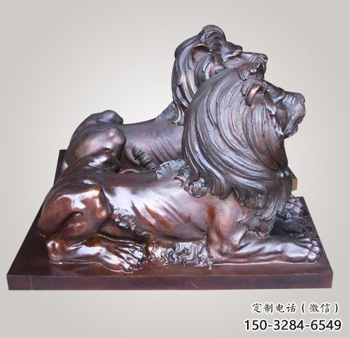 紅銅獅子方案精品，景觀雕塑，房地產(chǎn)趴獅雕塑生產(chǎn)商
