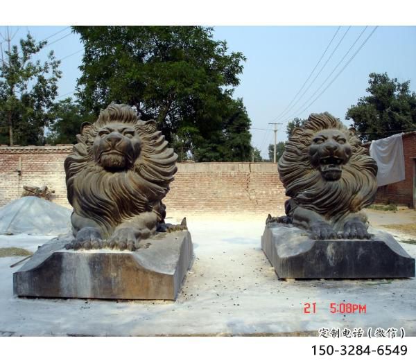 戶外獅子雕塑優(yōu)價(jià)，景觀概念，趴獅雕塑制作精品