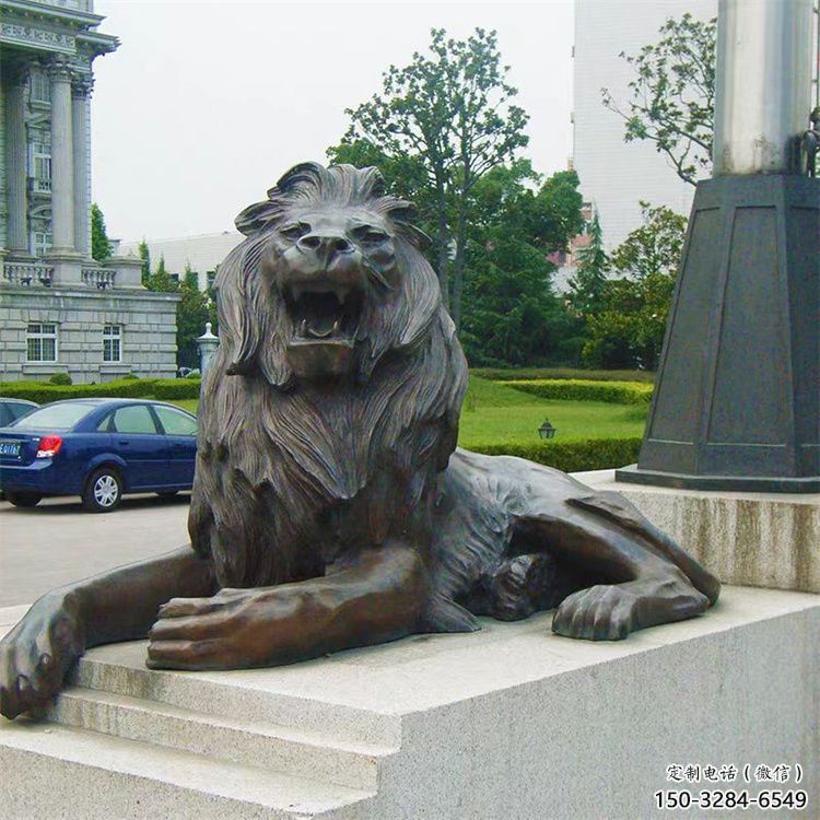 獅子雕塑定制，小區(qū)雕塑，建筑趴獅雕塑提供