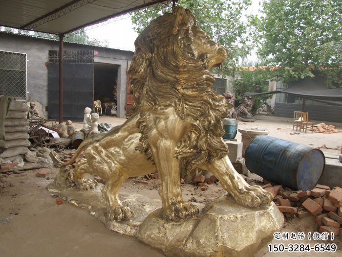 純銅仿古獅子雕塑，動(dòng)物雕塑，大型走獅雕塑標(biāo)準(zhǔn)