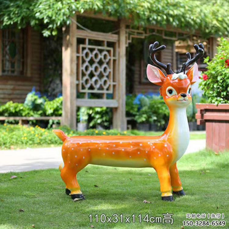 幼兒園坐凳雕塑，小鹿坐凳雕塑，卡通動(dòng)物類型