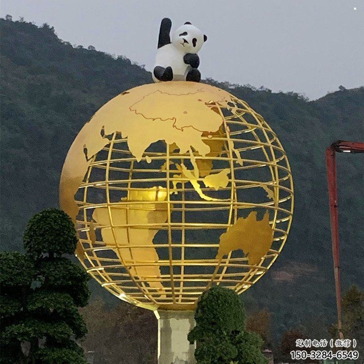 地球儀雕塑常用，鋼管組合，景觀烤漆地球儀雕塑生產(chǎn)