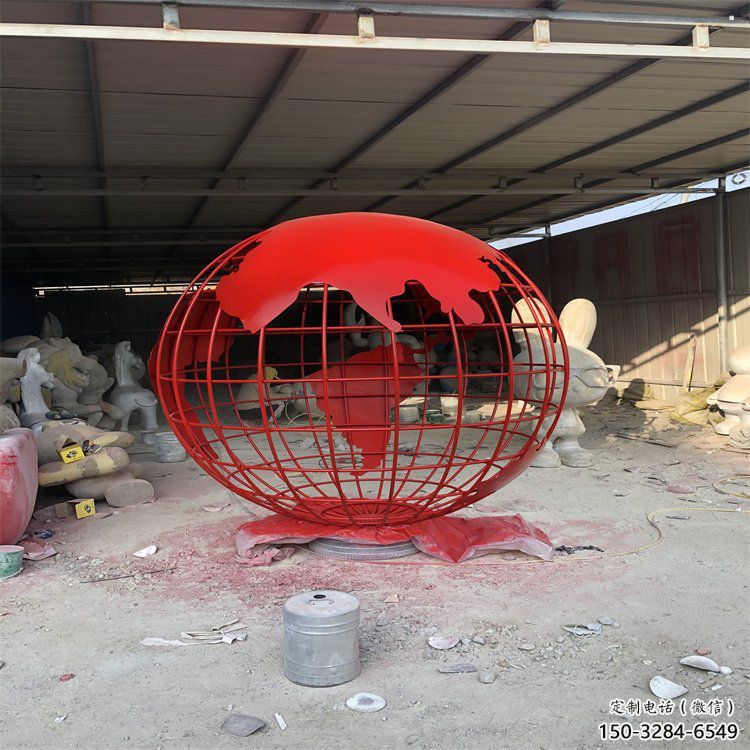 地球儀雕塑制造商，城區(qū)小品，烤漆地球儀雕塑制作廠家