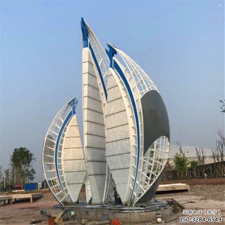 戶外帆船雕塑，鍍金歐式雕塑，鍍金工藝