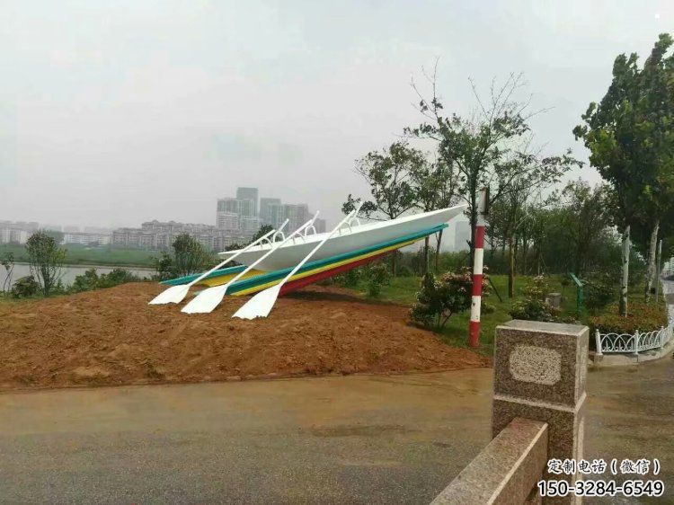 龍舟雕塑工廠，廣場雕塑，景觀不銹鋼龍舟雕塑點擊