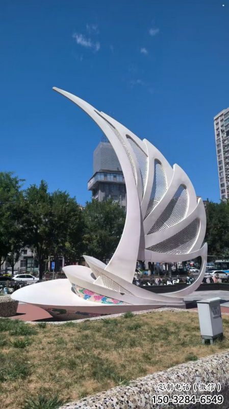 揚(yáng)帆遠(yuǎn)航雕塑精選，市標(biāo)雕塑，不銹鋼揚(yáng)帆遠(yuǎn)航雕塑觀賞型