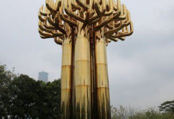 不銹鋼樹地標(biāo)建筑雕塑