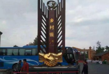 藝術(shù)類握手美陳雕塑，不銹鋼材質(zhì)構(gòu)件
