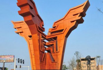 城市精神堡壘雕塑，抽象建筑元素，廣場(chǎng)景觀雕塑小品