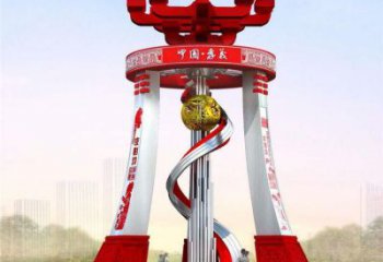 城市精神堡壘雕塑，地標(biāo)文明建筑不銹鋼雕塑