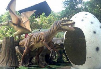 大型恐龍雕塑制作，花園小品，玻璃鋼恐龍雕塑提供