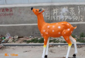 抽象小鹿雕塑，彩繪工藝，玻璃鋼動(dòng)物雕塑廠家