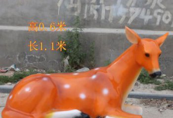 彩繪小鹿雕塑，彩繪工藝，玻璃鋼動(dòng)物雕塑廠家