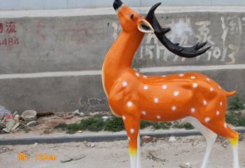 大型小鹿雕塑，彩繪工藝，玻璃鋼動(dòng)物雕塑廠家