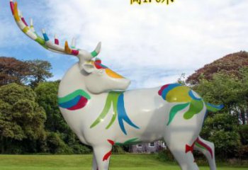 廣場小鹿雕塑，彩繪工藝，彩繪動物雕塑