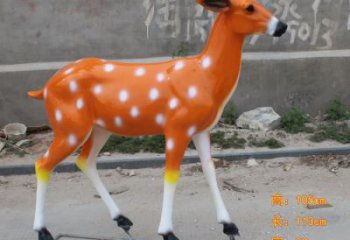廣場(chǎng)小鹿雕塑，彩繪工藝，玻璃鋼動(dòng)物雕塑廠家