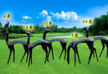 抽象小鹿雕塑專供，美陳雕塑，仿銅小鹿雕塑預(yù)定