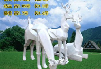 小鹿雕塑訂做，動物雕塑，抽象小鹿雕塑生產(chǎn)廠家