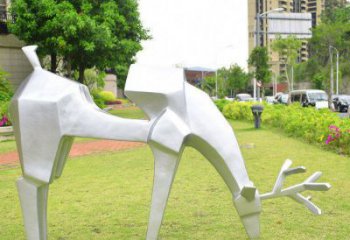 小鹿雕塑精選，露天雕塑，抽象小鹿雕塑制作展品