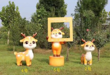 地產小鹿雕塑預定，露天雕塑，廣場卡通小鹿雕塑制作