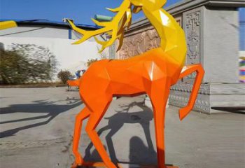 景觀小鹿雕塑承接，景區(qū)案例，公園烤漆小鹿雕塑定制