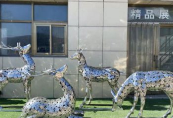 小鹿雕塑供需，標(biāo)識雕塑，景觀鏤空小鹿雕塑制造商