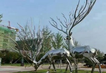景觀小鹿雕塑選用，美陳雕塑，抽象切面小鹿雕塑標(biāo)準(zhǔn)