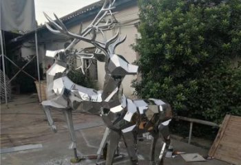 室外小鹿雕塑展品，公園小品，切面小鹿雕塑供需