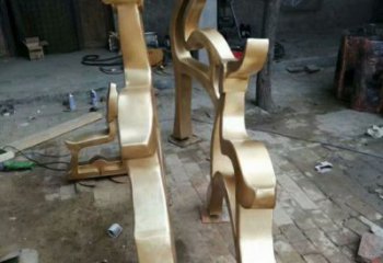 小鹿雕塑訂做，室外軟裝，抽象銅鹿雕塑供應(yīng)