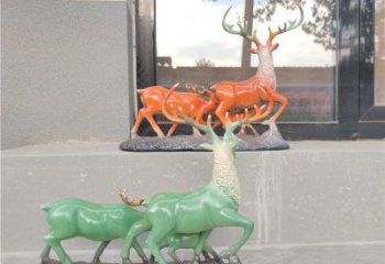 銅小鹿雕塑優(yōu)選，陸地?cái)[件，景觀小鹿銅雕塑制作