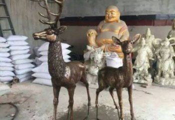 農(nóng)村馴鹿雕塑，鏤空海洋雕塑，抽象效果
