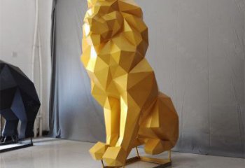 景觀獅子雕塑供應(yīng)，切面動(dòng)物雕塑，不銹鋼獅子雕塑供求