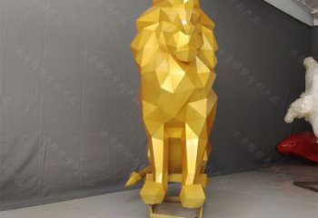 切面獅子雕塑承接，鍛造工藝，不銹鋼獅子雕塑訂做