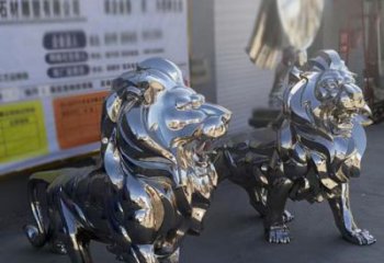 雕塑獅子景觀制造，街景小品，不銹鋼獅子雕塑優(yōu)價