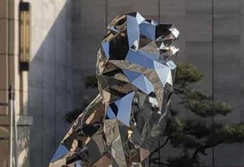 景觀獅子雕塑精選，陸地擺件，公園不銹鋼獅子雕塑精品