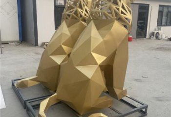 景觀獅子雕塑制造，歐式風(fēng)格，不銹鋼獅子雕塑定價
