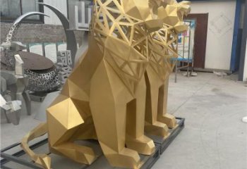 現(xiàn)代獅子雕塑定制，中式工藝，景觀不銹鋼獅子雕塑優(yōu)價
