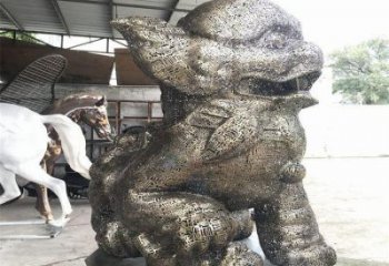 景觀獅子雕塑選定，美陳雕塑，鏤空鋼絲獅子雕塑優(yōu)選