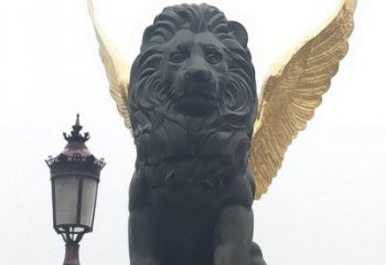 大型獅子雕塑制造商，戶外擺件，軟裝飛獅雕塑定制