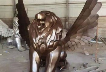 紅銅獅子雕塑優(yōu)價(jià)，鑄造工藝，飛獅雕塑制作