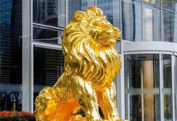 獅子雕塑精選，大門(mén)口擺件，戶外鎏金獅子雕塑承接
